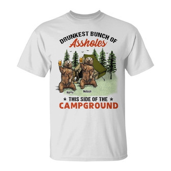 Personalized Camping Friends Bear T Shirt - Thegiftio UK