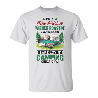 Personalized Camping Girl White T Shirt - Thegiftio UK