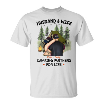 Personalized Camping Partners Couple T Shirt - Thegiftio UK