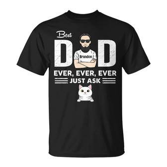 Personalized Cat Dad Grandpa T Shirt - Thegiftio UK