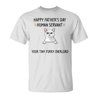 Personalized Cat Dad Human Servant T Shirt - Thegiftio UK