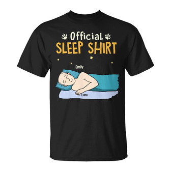 Personalized Cat Dad Official Sleepshirt T Shirt - Thegiftio UK