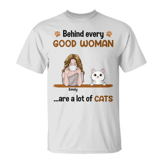 Personalized Cat Good Woman T Shirt - Thegiftio UK
