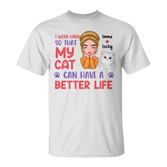 Personalized Cat Mom Better Life T Shirt - Thegiftio UK
