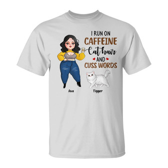 Personalized Cat Mom Coffee T Shirt - Thegiftio UK