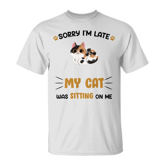 Personalized Cat Sitting On Me T Shirt - Thegiftio UK