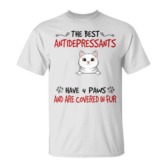 Personalized Cat The Best Antidepressant T Shirt - Thegiftio UK