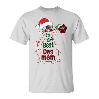 Personalized Christmas Dog Mom T Shirt - Thegiftio UK