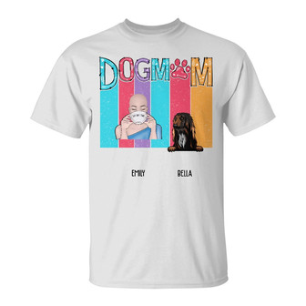 Personalized Colorful Dog Mom T Shirt - Thegiftio UK