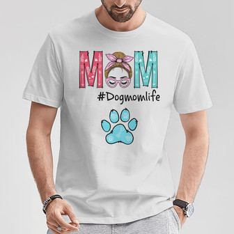 Personalized Colorful Paw Dog Cat Mom Grandma T Shirt - Thegiftio UK