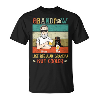 Personalized Cooler Dog Dad Grandpa T Shirt - Thegiftio UK