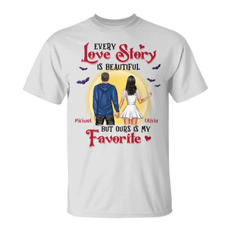 Personalized Couple Fall Halloween T Shirt - Thegiftio UK