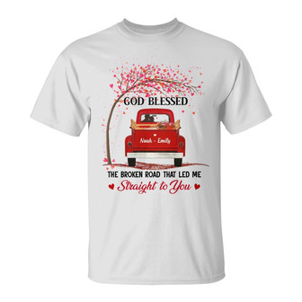 Personalized Couple Husband Wife Red Truck T Shirt - Thegiftio UK