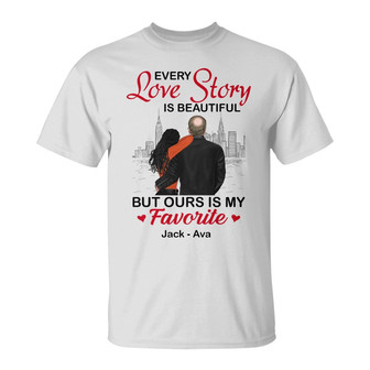 Personalized Anniversary Gift, Wedding Gift, Gift For Girlfriend, Fiancé, Wife, Couple Love Story T Shirt - Thegiftio UK