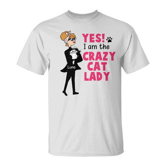 Personalized Crazy Cat Lady T Shirt - Thegiftio UK