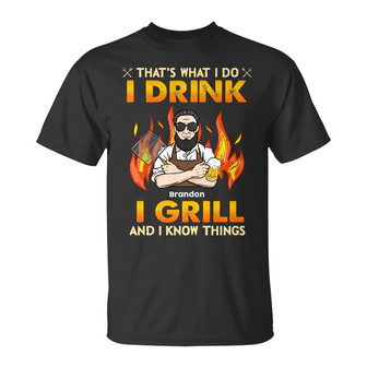 Personalized Dad BBQ Grill T Shirt - Thegiftio UK