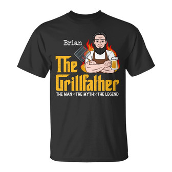 Personalized Gift For Papa, Husband Gift, Dad Grandpa BBQ Grill T Shirt - Thegiftio UK