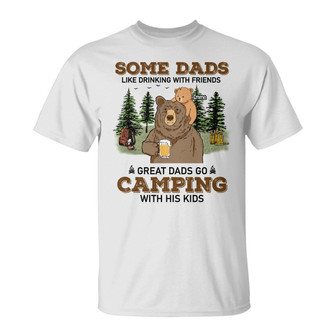 Personalized Dad Grandpa Bear Camping T Shirt - Thegiftio UK