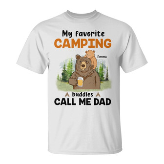 Personalized Dad Grandpa Bear Camping T Shirt - Thegiftio UK