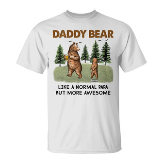 Personalized Dad Grandpa Bear Camping T Shirt - Thegiftio UK