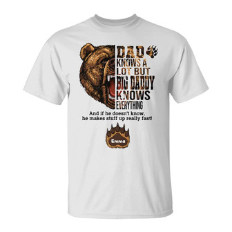 Personalized Dad Grandpa Bear T Shirt - Thegiftio UK