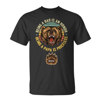 Personalized Dad Grandpa Bear T Shirt - Thegiftio UK