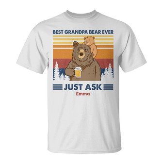 Personalized Dad Grandpa Bear T Shirt - Thegiftio UK