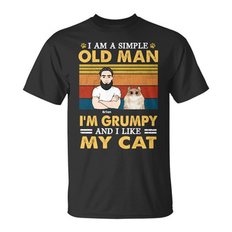 Personalized Dad Grandpa Cat T Shirt - Thegiftio UK