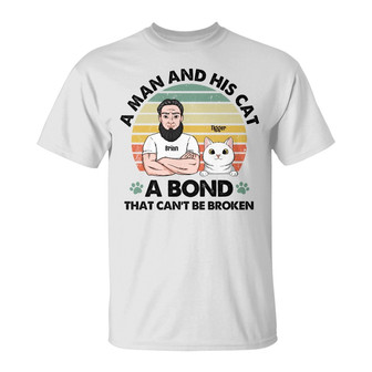 Personalized Dad Grandpa Cat T Shirt - Thegiftio UK