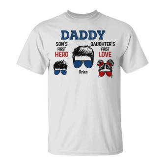 Personalized Dad Grandpa First Hero Love T Shirt - Thegiftio UK