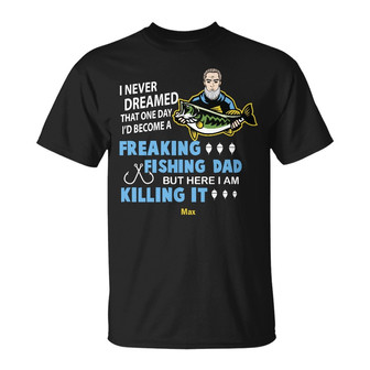 Personalized Dad Grandpa Fishing T Shirt - Thegiftio UK