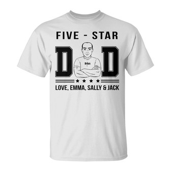 Personalized Dad Grandpa Five Star T Shirt - Thegiftio UK