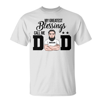 Personalized Dad Grandpa Greatest Blessings T Shirt - Thegiftio UK