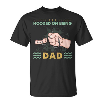 Personalized Dad Grandpa Hand Fishing T Shirt - Thegiftio UK