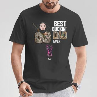 Personalized Best Dad Ever Gift, Dad Grandpa Hunting Gift, Best Buckin' Dad Ever T Shirt - Thegiftio UK