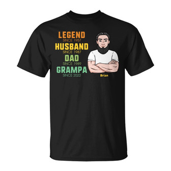 Personalized Dad Grandpa Husband T Shirt - Thegiftio UK