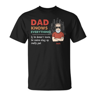 Personalized Dad Grandpa Knows Everything T Shirt - Thegiftio UK