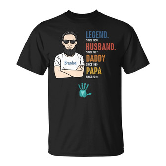 Personalized Dad Grandpa Legend T Shirt - Thegiftio UK