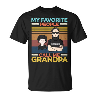 Personalized Dad Grandpa My Favorite People T Shirt - Thegiftio UK