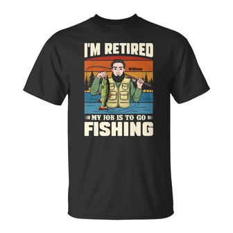 Personalized Dad Grandpa Retired Fishing T Shirt - Thegiftio UK