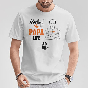 Personalized Dad Grandpa Rocking T Shirt - Thegiftio UK