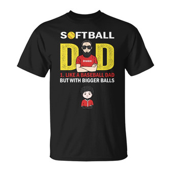 Personalized Dad Grandpa Softball T Shirt - Thegiftio UK