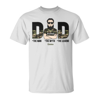 Personalized Dad Grandpa The Man T Shirt - Thegiftio UK