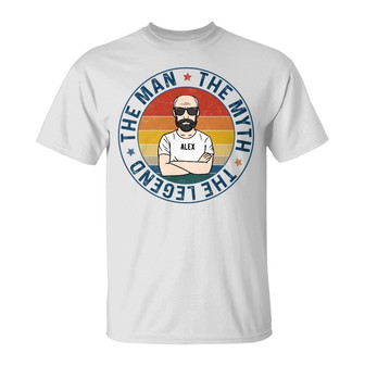 Personalized Dad Grandpa The Man The Myth T Shirt - Thegiftio UK