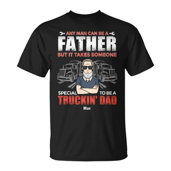 Personalized Dad Grandpa Trucker T Shirt - Thegiftio UK
