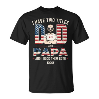 Personalized Dad Grandpa Two Titles T Shirt - Thegiftio UK