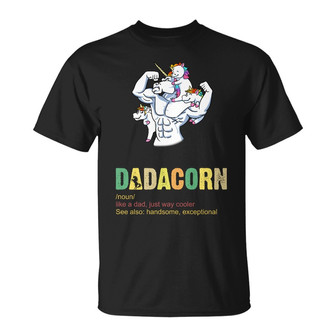 Personalized Dad Grandpa Unicorn T Shirt - Thegiftio UK