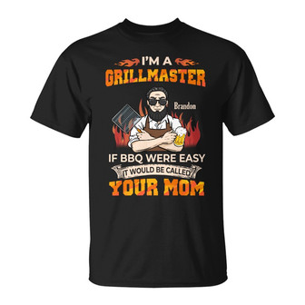 Personalized Dad Grillmaster BBQ T Shirt - Thegiftio UK
