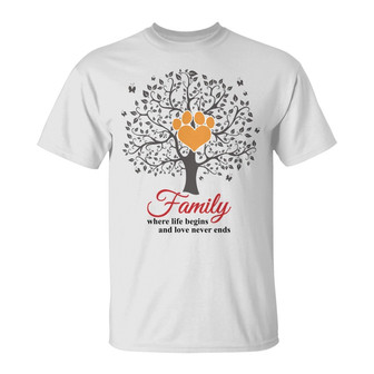 Personalized Dad Mom Family Where Life Begins T Shirt - Thegiftio UK