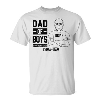Personalized Dad Of Girls Boys T Shirt - Thegiftio UK
